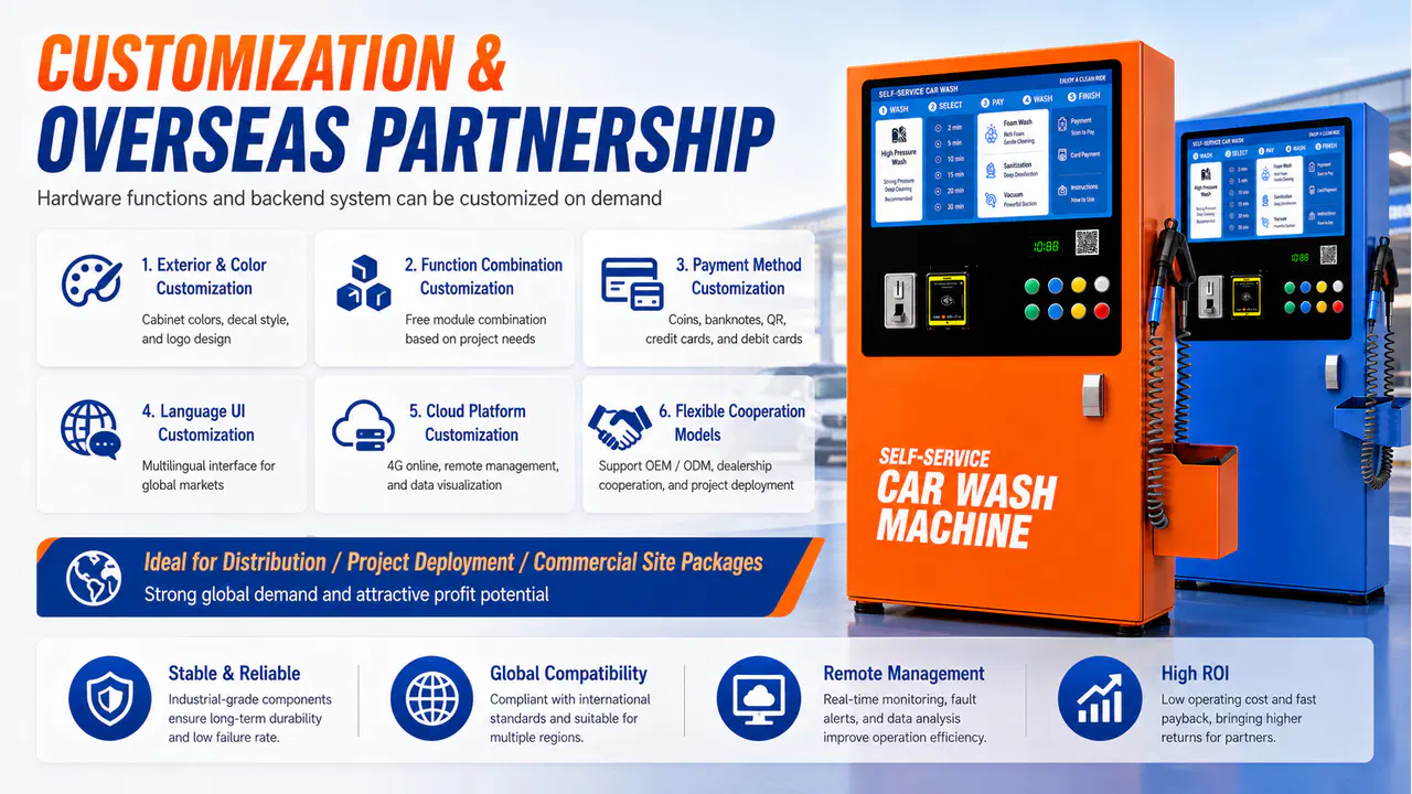 Customization and overseas cooperation options for the car wash system