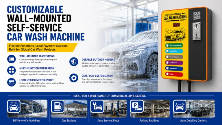 Customizable Wall-Mounted Self-Service Car Wash Machine product overview