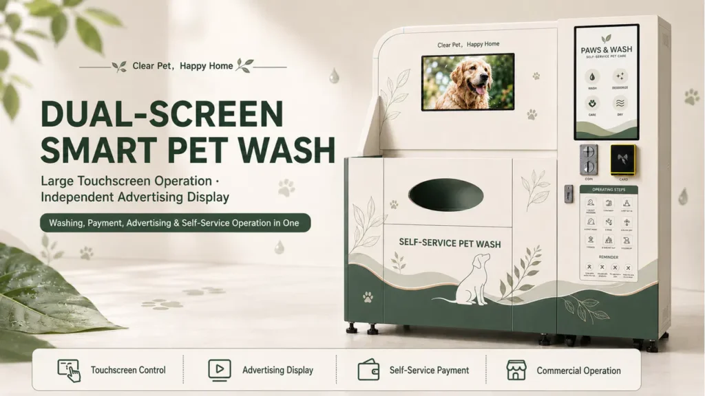 Dual-Screen Smart Self-Service Pet Wash Station