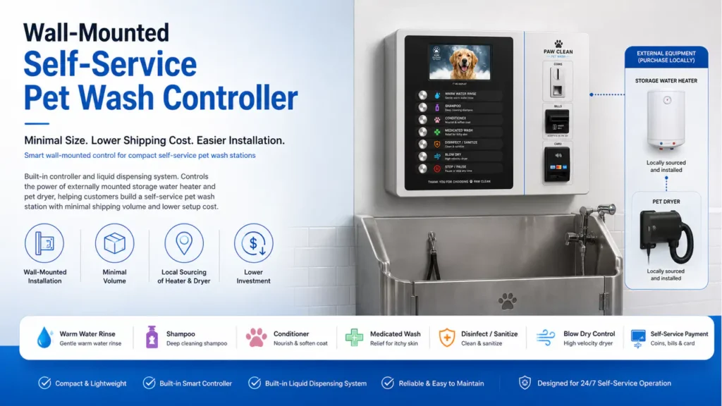 Wall-Mounted Self-Service Pet Wash Controller