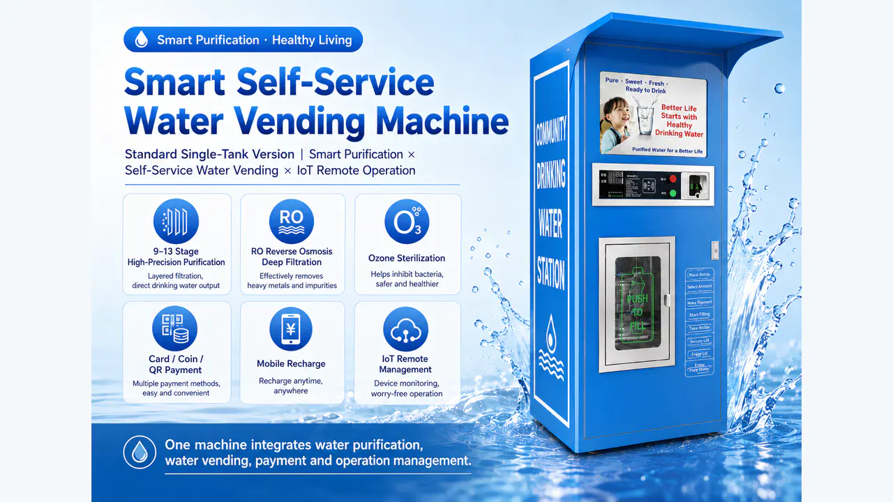 Smart Self-Service Water Vending Machine - Standard Single-Tank product overview
