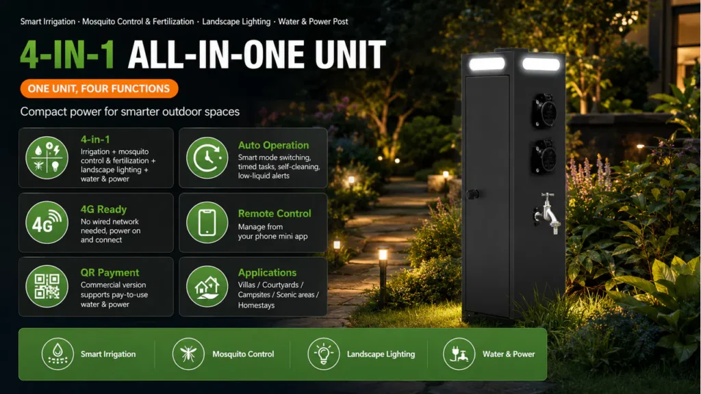 4-in-1 Smart Outdoor Water and Power Post