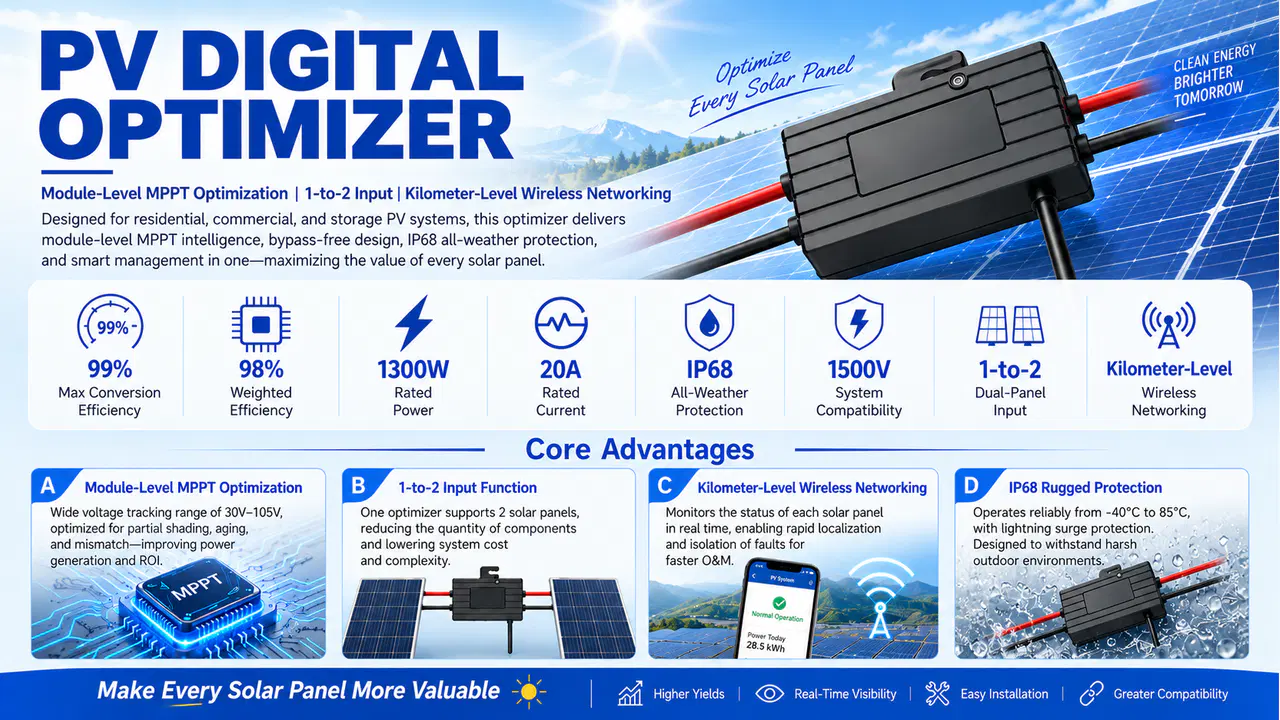 PV optimizer applications for rooftop, commercial, retrofit, and storage systems