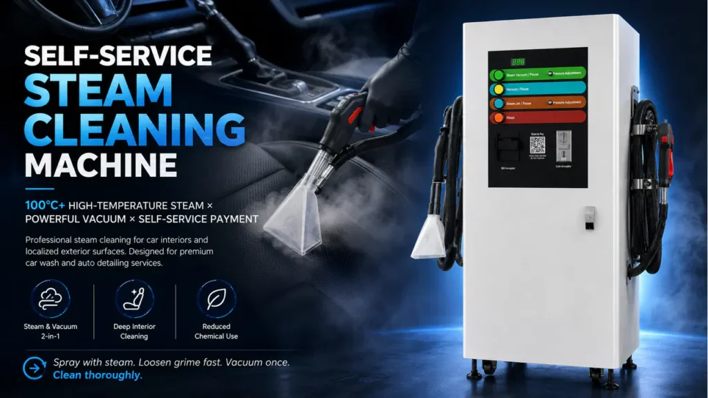 Self-Service Steam and Vacuum Cleaning Machine
