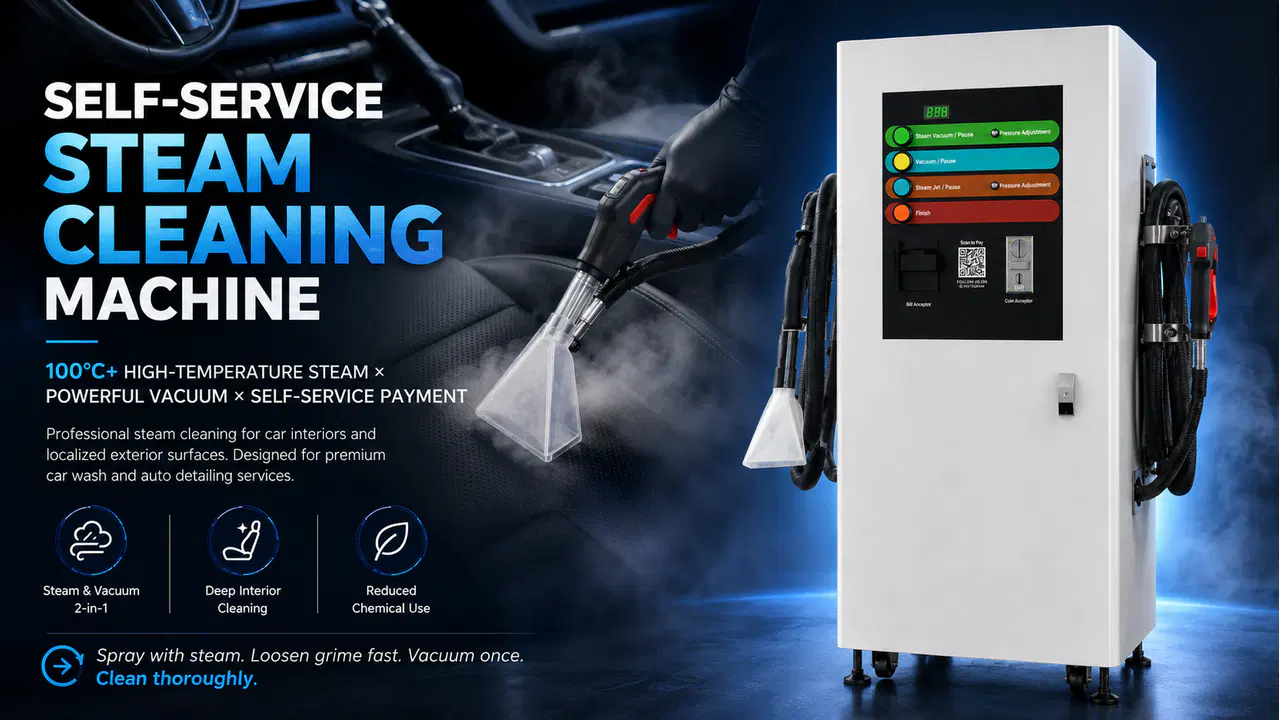 Self-Service Steam and Vacuum Cleaning Machine product overview