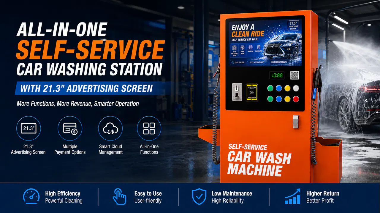 Large-Screen All-in-One Self-Service Car Wash Station product overview