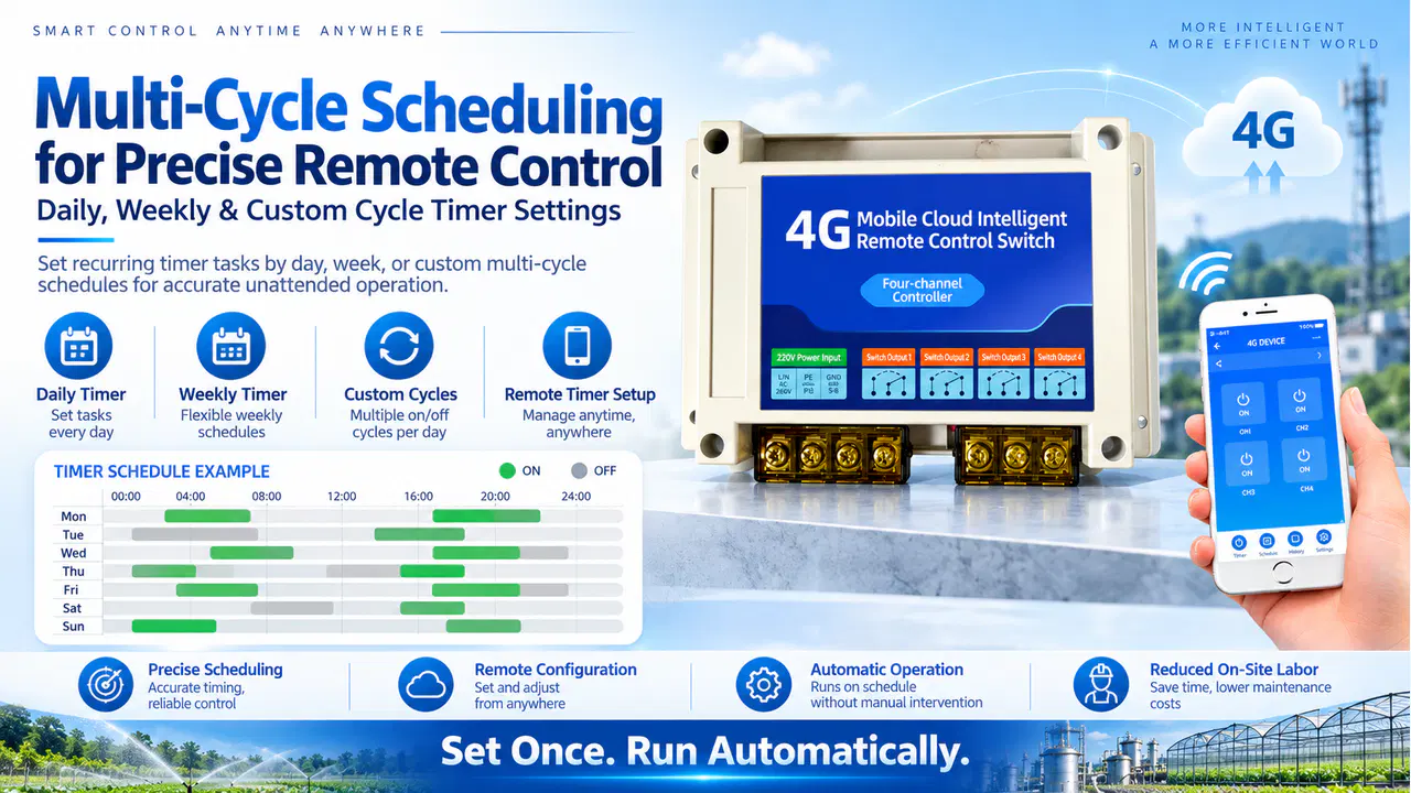 4G multi-channel timer power switch with mobile app control