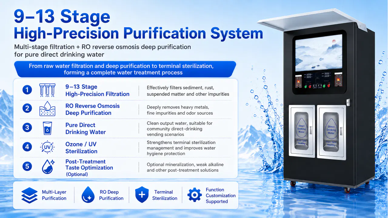 High-precision filtration and RO purification process for direct-drinking water