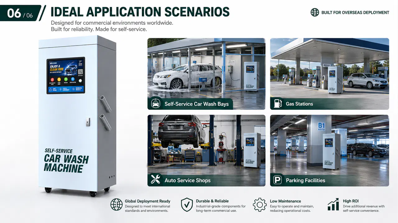Commercial application scenarios for the King Kong Series car wash machine