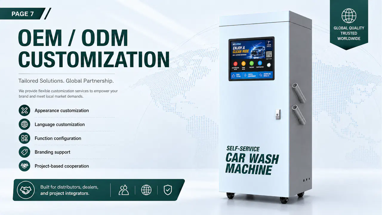 OEM ODM customization options for the King Kong Series self-service car wash machine