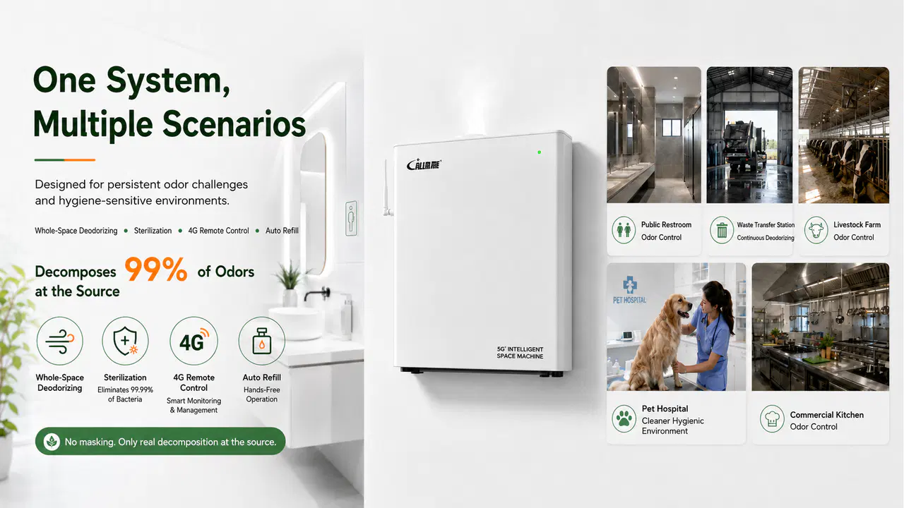 Comparison of traditional fragrance methods with an integrated wall-mounted air deodorizer and sterilizer
