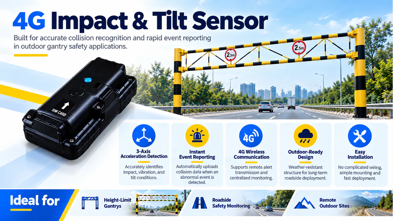 Overheight Gantry Collision Monitoring System — Impact and tilt sensing