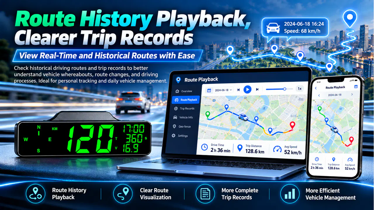 HUD GPS Tracker+ source artwork illustrating route playback