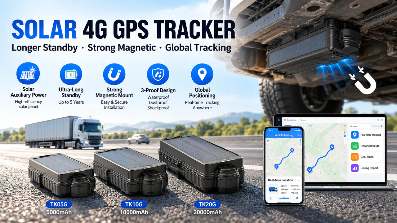 Solar-assisted GPS tracker concept presented for connected vehicle location monitoring