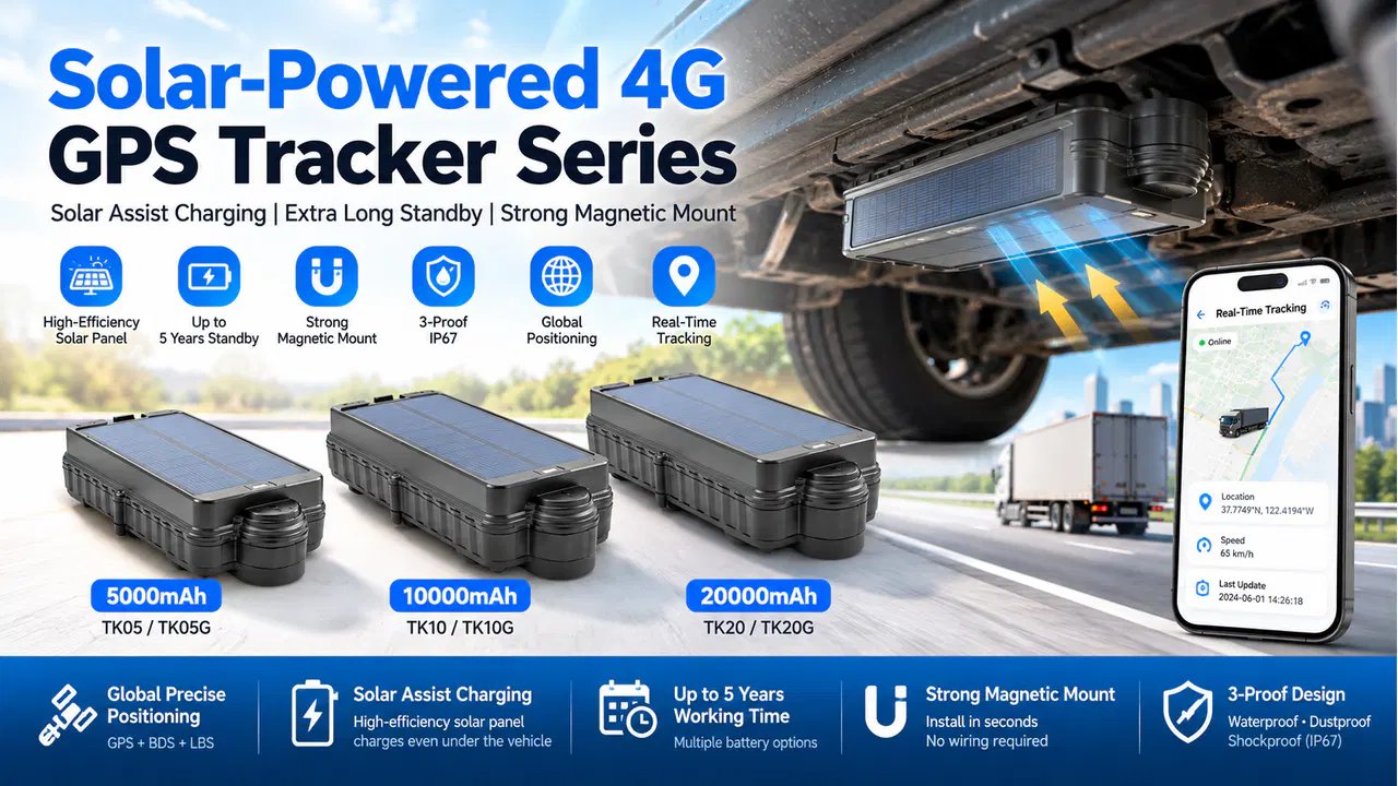Tracker concept illustrating magnetic mounting on a vehicle